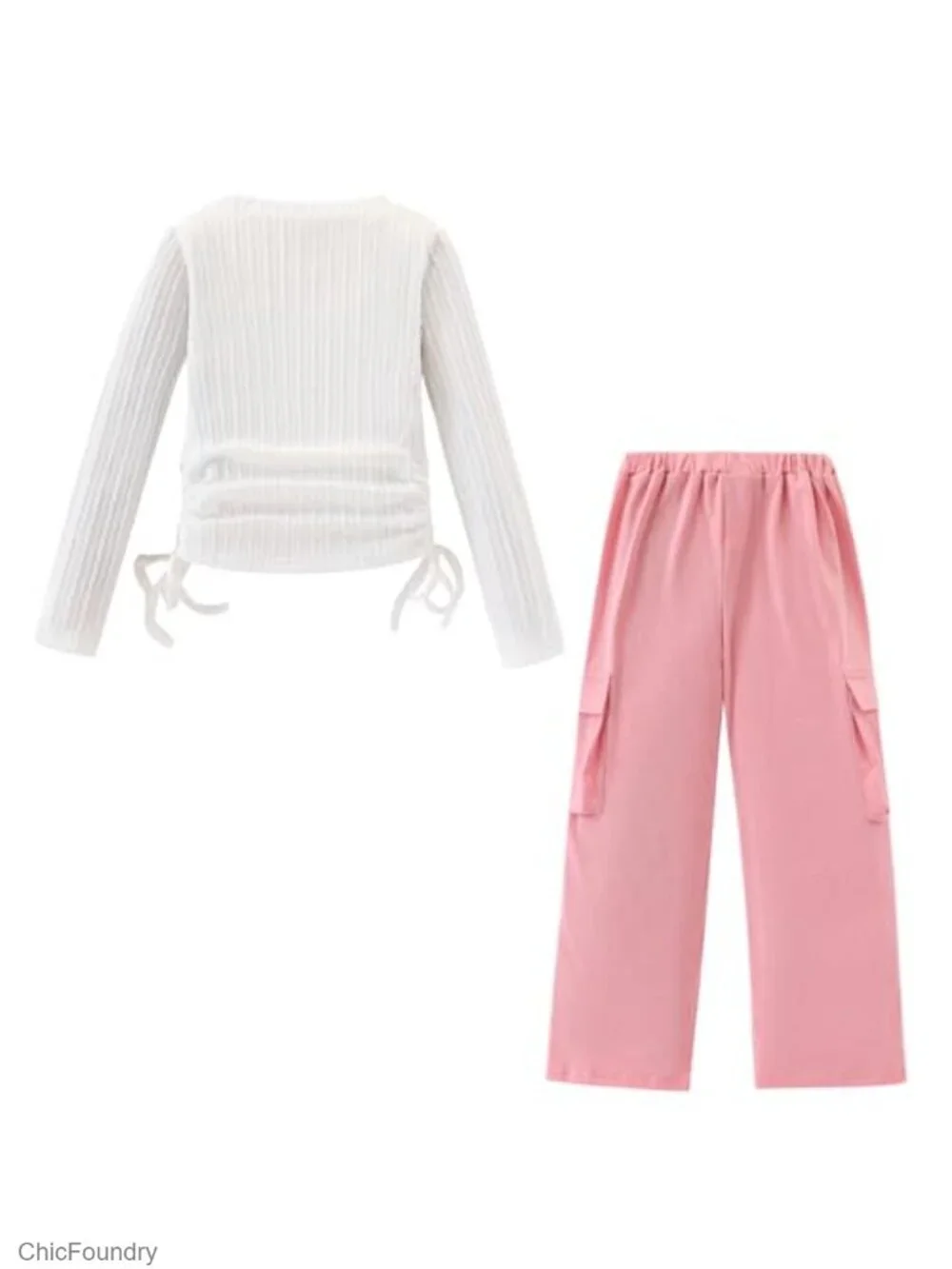 Tween Girls 2 Piece Long Sleeve Top & Cargo Pants Set